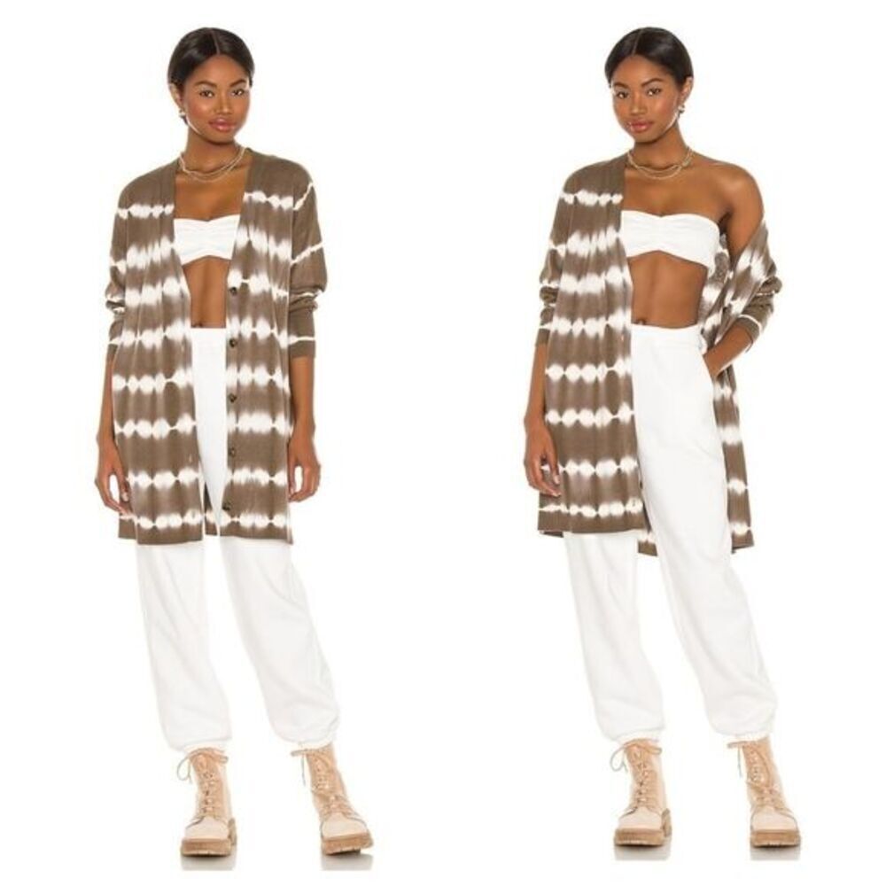 SANCTUARY TIE Dye Cardigan in Organic Green & White Tie Dye